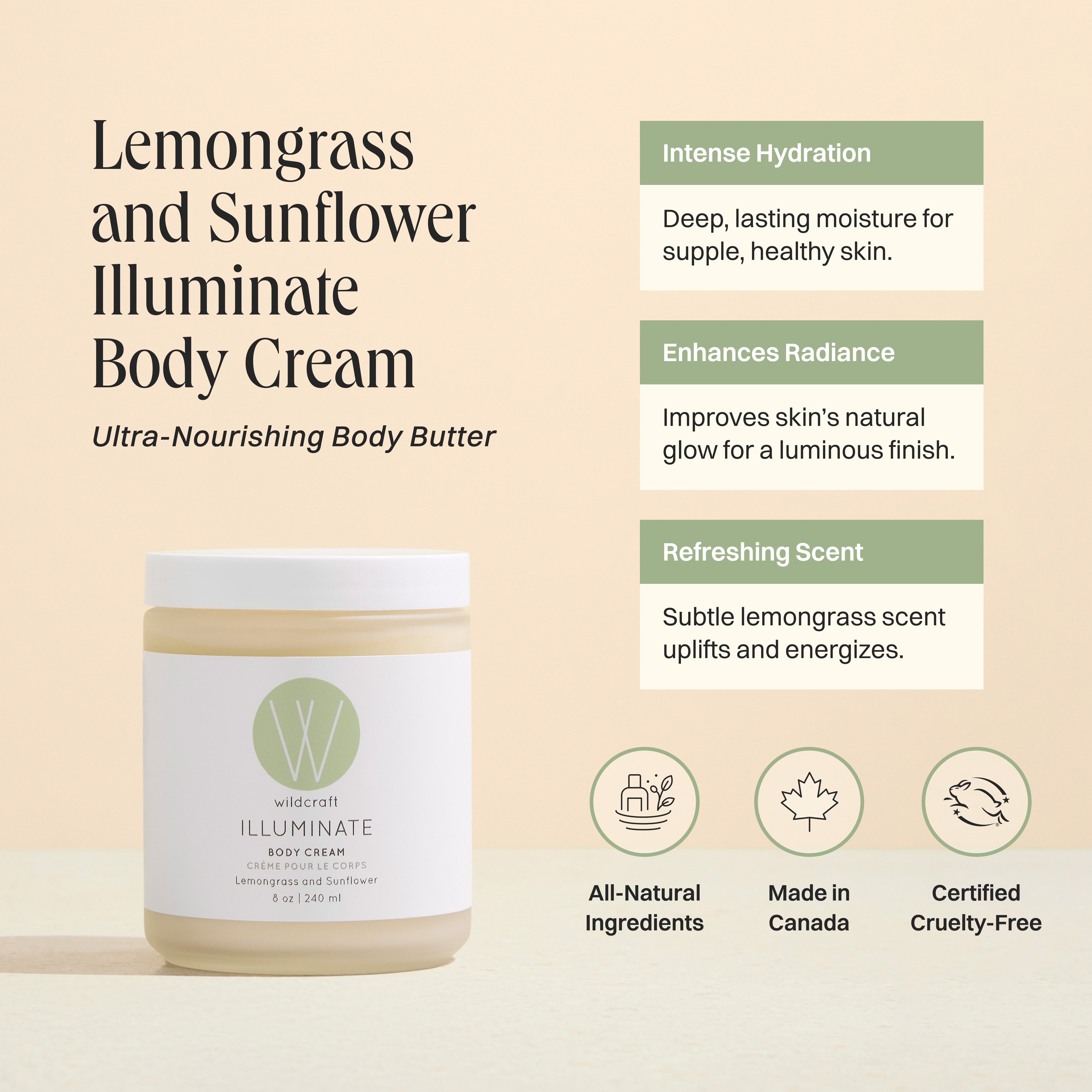 Lemongrass and Sunflower Illuminate Body Cream - Wildcraft