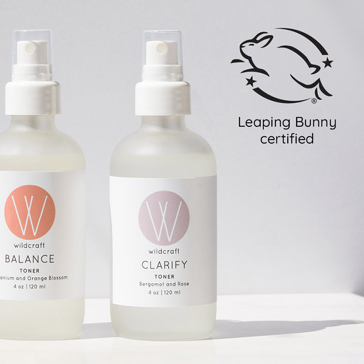 Wildcraft cruelty products beside leaping bunny certified logo
